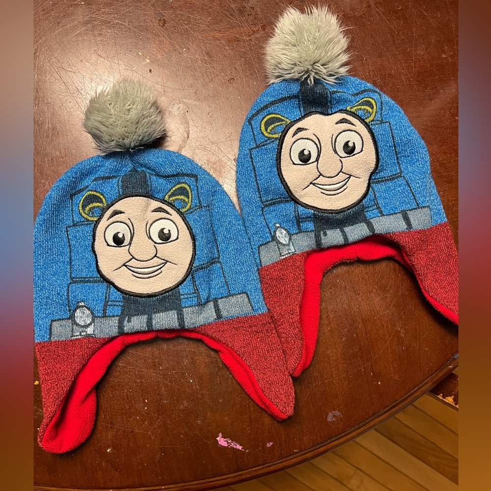 Matching Thomas the train winter hats
